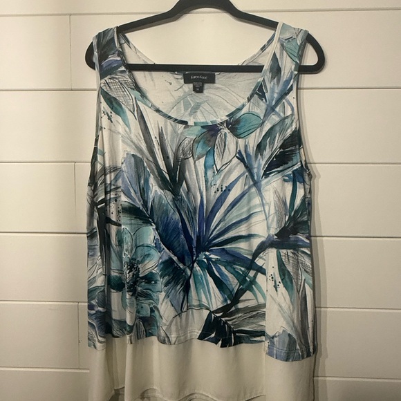 Karen Kane Tops - Karen Kane Blue Relaxed Sleeveless Tank
